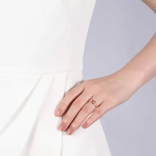 Miniatura 5 de SOMEN TUNGSTEN Anillo de plata de ley 925 con nudo infinito, anillo de boda de eternidad, tamaño 4-11