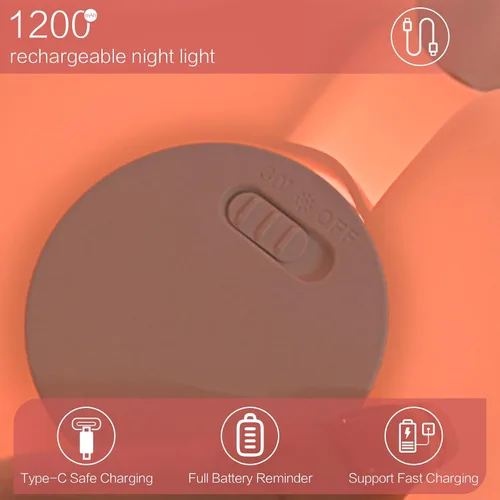 Miniatura 6 de YR YRHH-PET Luz nocturna de pulpo rosa, lámpara LED blanda novedosa de animales, luz nocturna de silicona de grado alimenticio, 3 niveles