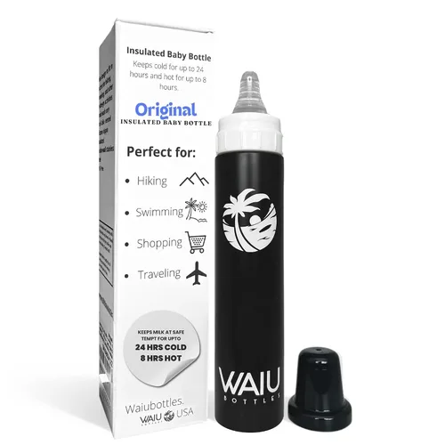 Miniatura 17 de Waiu - Biberón aislado de acero inoxidable de 4 onzas, mantiene las bebidas frías 24 horas, calientes 8 horas, sin BPA, aislado al vacío, biberón