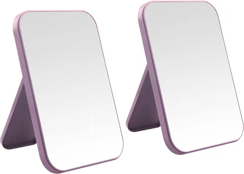 Miniatura 8 de Espejo de maquillaje de escritorio de 2 piezas, espejo de princesa portátil de 8 pulgadas, escritorio de mesa para colgar en la pared, espejo