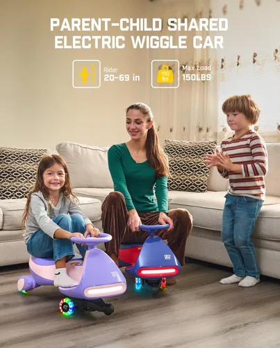Miniatura 4 de FanttikRide N7 - Coche eléctrico clásico con pedal, batería recargable, juguetes para montar, auto oscilante, 2 velocidades, antivuelco, ruedas
