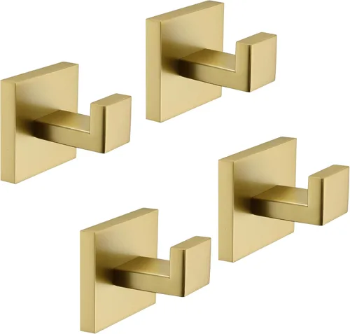 Miniatura 10 de TASTOS Ganchos para toallas de baño, color negro mate, paquete de 2 ganchos de acero inoxidable para bata y ropa, gancho de pared resistente