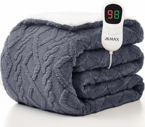 Miniatura 27 de JKMAX - Manta eléctrica con calefacción de tamaño queen, 84 x 90 pulgadas, 10 niveles de calefacción, 5 ajustes de tiempo, con protección contra