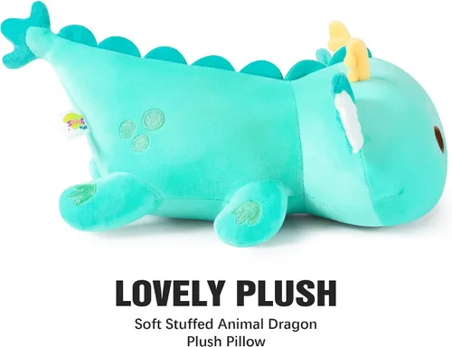 Miniatura 4 de Onsoyours Peluche de dragón gordito, adorable almohada de felpa suave para abrazar, lindo juguete de peluche Kawaii para niños