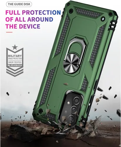 Miniatura 2 de Yiakeng Funda para Samsung A52, Galaxy A52 con protector de pantalla HD, fundas protectoras de grado militar con anillo para Samsung Galaxy A52 5G