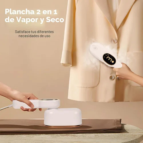 Miniatura 4 de Vaporizador Inteligente de Viaje para Ropa, Vaporizador de Vapor Portátil Manual Mini de Viaje de 1200W Todo en Uno Plancha con Pantalla LCD, 3