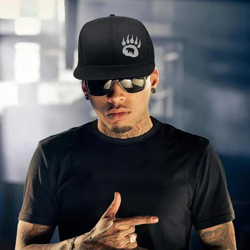 Miniatura 3 de Sombreros Snapback para hombre, sombrero de calavera plana para niño, mochila a presión, gorra de béisbol, esqueleto de mano, color negro