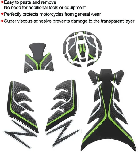 Miniatura 4 de Calcomanía con diseño de hueso de pescado 3D, protector compatible con cubierta de aceite de motocicleta Z900