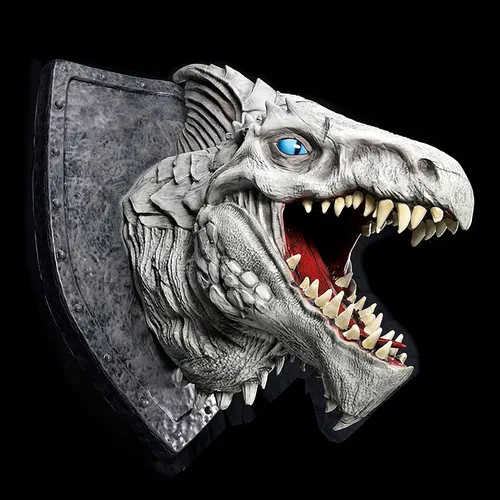 Miniatura 4 de WizKids D&D Réplicas de los Realms: Placa de Trofeo Dragón Blanco Calabozos y Dragones