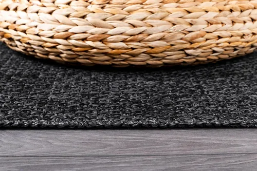 Miniatura 7 de CAMILSON Easy Alfombra de yute, 2 x 3 pulgadas, interiores y exteriores, fibra gris oscuro, para sala de estar, patio y cocina, diseño tejido