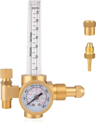 Regulador de CO2 de argón con entrada CGA-580, regulador de presión de gas 0-4000 PSI para máquinas de soldadura TIG MIG, precisión de alto flujo