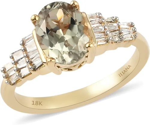ILIANA Gifts For Women 18K Yellow Gold AAA Turkizite Diamond Engagement Ring Ct 1.3 G-H Si1 Engagement Anniversary Wedding Promise