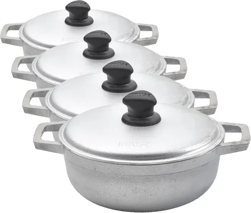 Miniatura 10 de IMUSA Caldero - Olla con tapa de aluminio de 2 cuartos de galón, aluminio fundido, perfecta para servir grupos pequeños, asas remachadas, fabricada