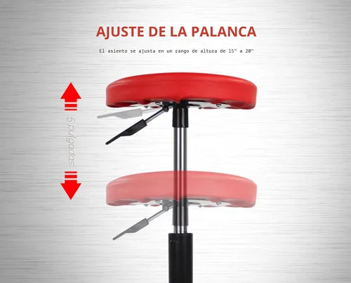 Miniatura 6 de MaxWorks 80771 Asiento neumático de rodillo/rastrillo con altura ajustable - Capacidad de 300 libras