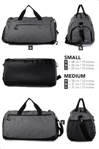 Miniatura 6 de Fitgriff Bolsa de gimnasio para hombres y mujeres con compartimento para zapatos y artículos húmedos, bolsa de lona para viajes, deportes, fitness