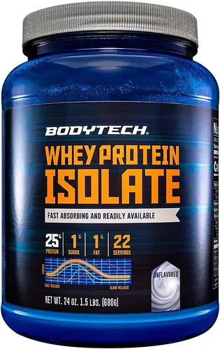 Miniatura 13 de BODYTECH Proteína de suero aislado en polvo - 25g de proteína por porción con BCAA - Absorción rápida para el crecimiento muscular y recuperación