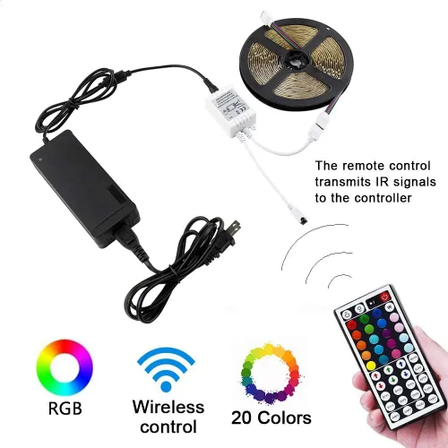 Miniatura 6 de BZONE Controlador de luz de tira LED (control remoto IR de 44 teclas)