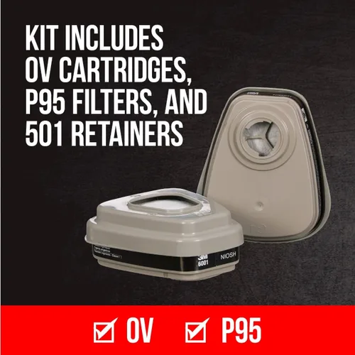 Miniatura 5 de 3M P95 / Proyecto de pintura de vapor orgánica Respirador reutilizable 6311, tamaño grande, aprobado por NIOSH, uso para pulverización de pintura