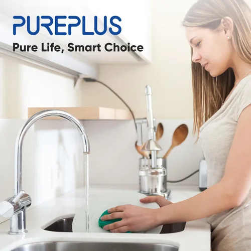 Miniatura 8 de PUREPLUS Filtro de agua para debajo del fregadero, capacidad de 40,000 galones, 99.99% de reducción de cloro, certificado NSF/ANSI 42, elimina