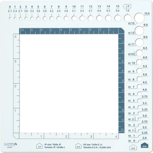Miniatura 3 de Regla y Calibrador de Agujas Clover Swatch, Blanco
