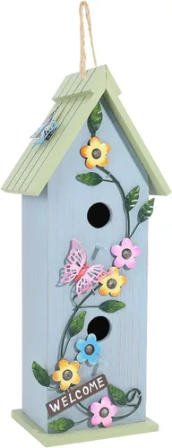 Miniatura 8 de Yinns Casa de pájaros de resina para exteriores, casas de pájaros para exteriores para anidar pájaros silvestres, casas decorativas de piedra