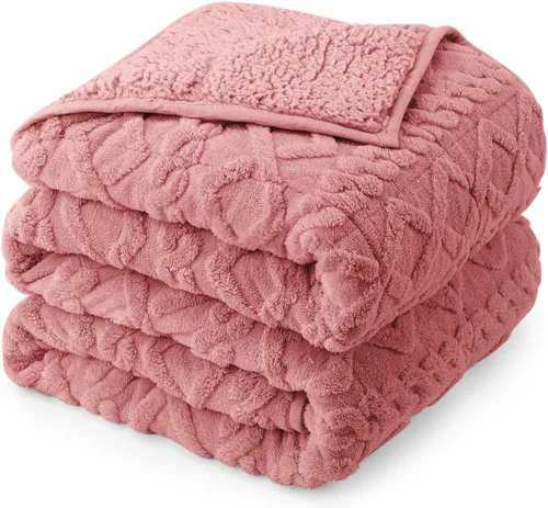 Miniatura 32 de Manta con peso de 15 libras, tamaño twin, manta con peso de sherpa a cuadros 3D de jacquard suave y elegante para adultos, manta de cama acogedora