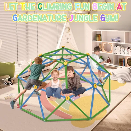Miniatura 7 de Gardenature Domo de escalada de 6 pies para niños de 3 a 8 años, gimnasio de selva para interiores y exteriores, escalador de cúpula geométrica que