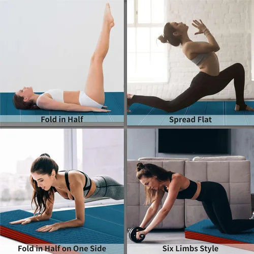 Miniatura 7 de Foldable Large Yoga Mat: Extra 6mm & 8mm Thick Workout Mat for Home Gym and Travel - Anti-Slip Folding Exercise Mat for Yoga, Pilates, and More