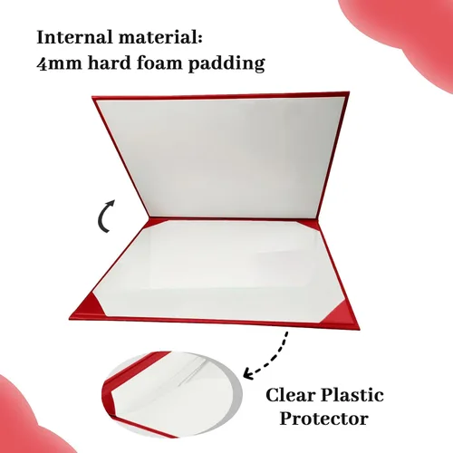 Miniatura 5 de Happy Secret Soporte para diploma impreso para certificado de 8.5 x 11 pulgadas, cubierta de graduación con piel lisa, color rojo, paquete de 1