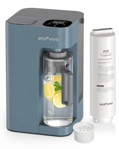 Miniatura 14 de Ecoviva Mate 3 - Filtro de agua de ósmosis inversa para encimera, sin instalación, jarra portátil de llenado automático, 3:1 de puro para drenar