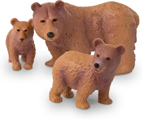 Miniatura 5 de Terra by Battat Conjunto familiar realista de oso pardo - 4 figuras de animales de plástico para niños, animales educativos de zoológico y juguetes