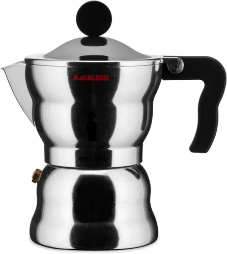 Miniatura 6 de Alessi AAM33/1 - Máquina de café expreso, resina de aluminio y termoplástica, 1 taza, mango negro