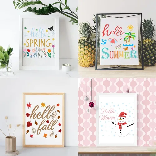Miniatura 4 de 16 plantillas de letreros de temporada para el hogar, plantillas reutilizables para pintar en paredes de madera, decoración de puerta del hogar