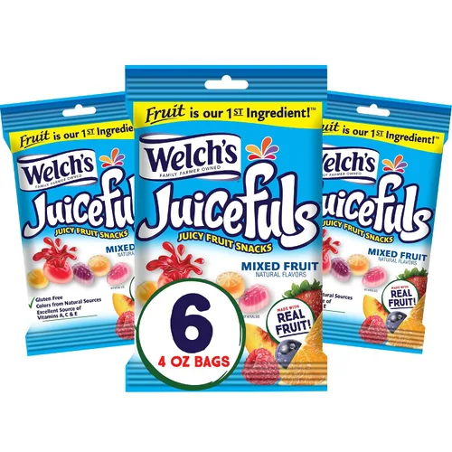 Miniatura 13 de Welch's Juicefuls - Bocadillos de frutas jugosas, salpicaduras de isla, sin gluten, bolsas de tamaño compartido de 4 onzas (paquete de 3)