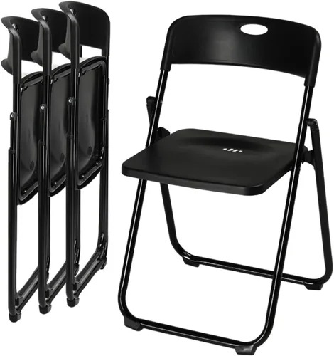 Miniatura 22 de Karl home Silla plegable de 6 piezas, silla plegable ligera de plástico de 300 libras, marco de metal reforzado fácil de plegar y almacenar