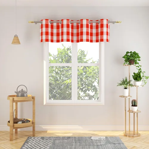 Miniatura 17 de Cortinas de 24 pulgadas de largo con diseño Buffalo Check Gingham Plaid para ventanas de cocina y baño, tratamiento para ventanas con 2 paneles