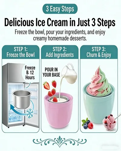 Miniatura 3 de Mini máquina de helados pequeña para el hogar, solo 15 minutos, mini máquina de helados, máquina de postres de un solo toque, porción individual