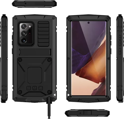 Miniatura 5 de CHENXI Compatible con Samsung Galaxy Note 20 Ultra, aluminio metal Gorilla Glass a prueba de golpes, militar, resistente, funda protectora rígida