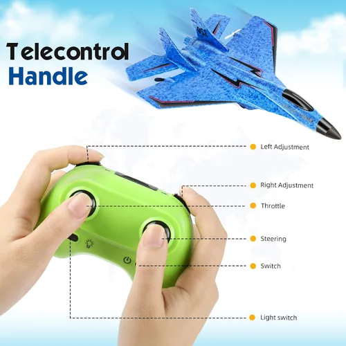 Miniatura 4 de Avión RC, juguete de avión de control remoto - avión RC listo para volar control remoto de 2CH 2.4Ghz con luces, aviones de control remoto de espuma