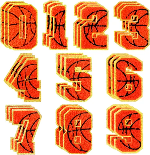 Hotop 30 parches de letras de felpilla termoadhesivos para ropa, parches deportivos, apliques bordados de felpilla para bolsos, sombrero, ropa,