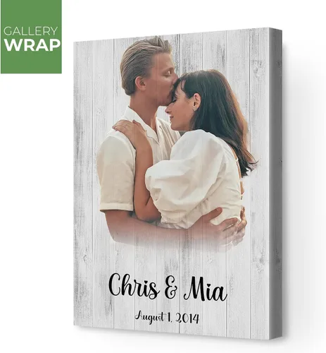 Miniatura 3 de Awesometik Regalos de boda personalizados para parejas, pintura en madera, retrato de boda, regalo de despedida de soltera, regalo de foto