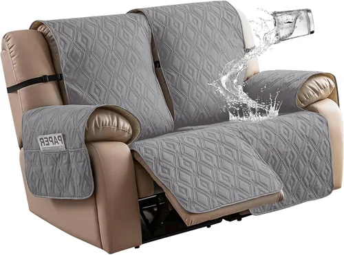 Miniatura 31 de Genina - Funda impermeable para sillón reclinable de dos plazas, funda antideslizante para sofá, funda para sofá reclinable de 2 plazas, funda