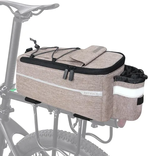 RAYMACE Bolsa Enfriadora para Maletero de Bicicleta con Luz Trasera, Bolsa para Portaequipajes Trasero de Bicicleta con Almacenamiento Aislado 8L,