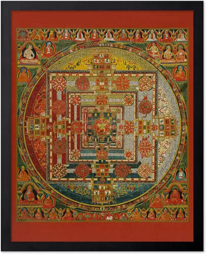 Poster Master Póster vintage de mandala Kalachakra, impresión retro de la rueda del tiempo, arte budista, arte tibetano, regalo para hombres,