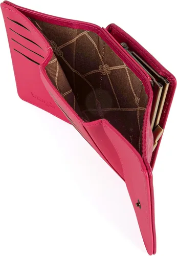Miniatura 4 de Wrangler Billeteras de triple pliegue para mujer, tarjetero pequeño, Retro rosa intenso, Minimalista