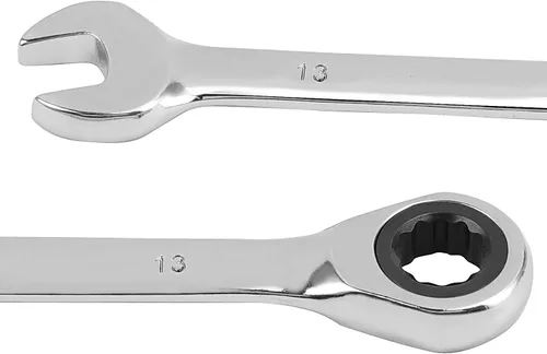 Miniatura 3 de ZOENHOU Juego de 2 llaves de trinquete de 0.512 in, juego de llaves de trinquete reversibles, llave combinada de trinquete métrica de 12 puntos