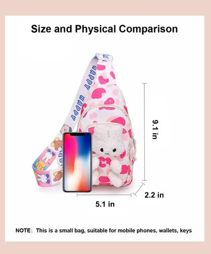 Miniatura 6 de Hiflyer Mochila para niños, mochila kawaii para niños, bolsa de viaje para niños, bolsa de pecho, bolsa cruzada para niños, mini mochila para niñas