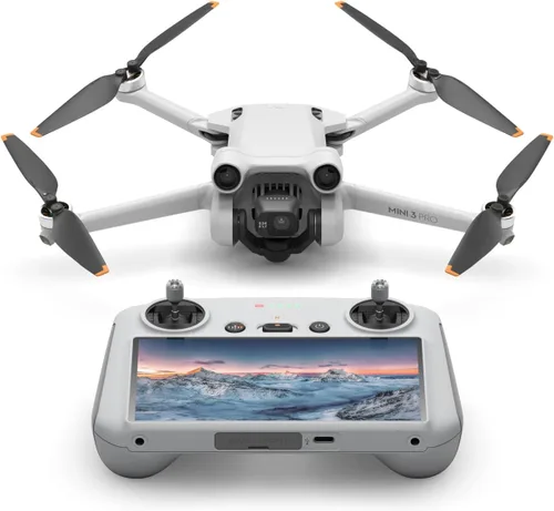 DJI Mini 3 Pro (DJI RC), minidrón con video 4K, foto de 48MP, tiempo de vuelo de 34 minutos, menos de 249 g, detección de obstáculos, regreso a