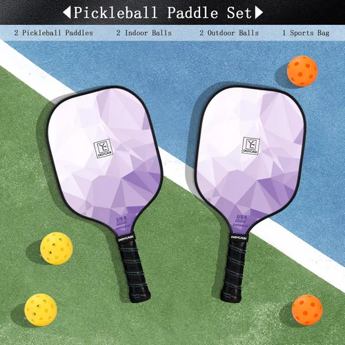 Miniatura 5 de YC DGYCASI Pickleball Paddles Set of 2, 2026 USAPA Approved Pickleball Set, Fiberglass Lightweight Pickle Ball Rackets 2 Pack, 2 Outdoor Pickleball