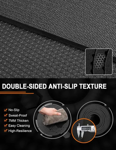 Miniatura 2 de Tapete de ejercicio grande de 8 x 5 pies 12 x 6 pies para gimnasio en casa, tapete de ejercicio resistente para suelo de gimnasio, esterilla